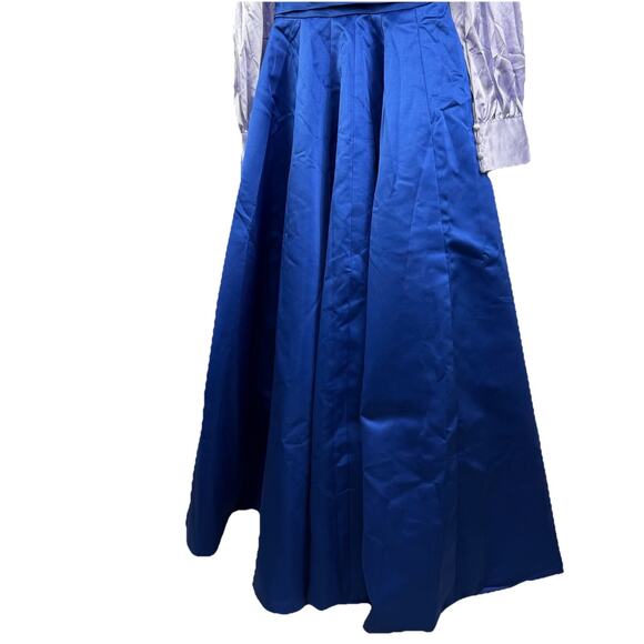 New Castlecore TS Couture Colorblock Blue Maxi Gown Puff Sleeve Evening HOCO - Picture 4 of 16